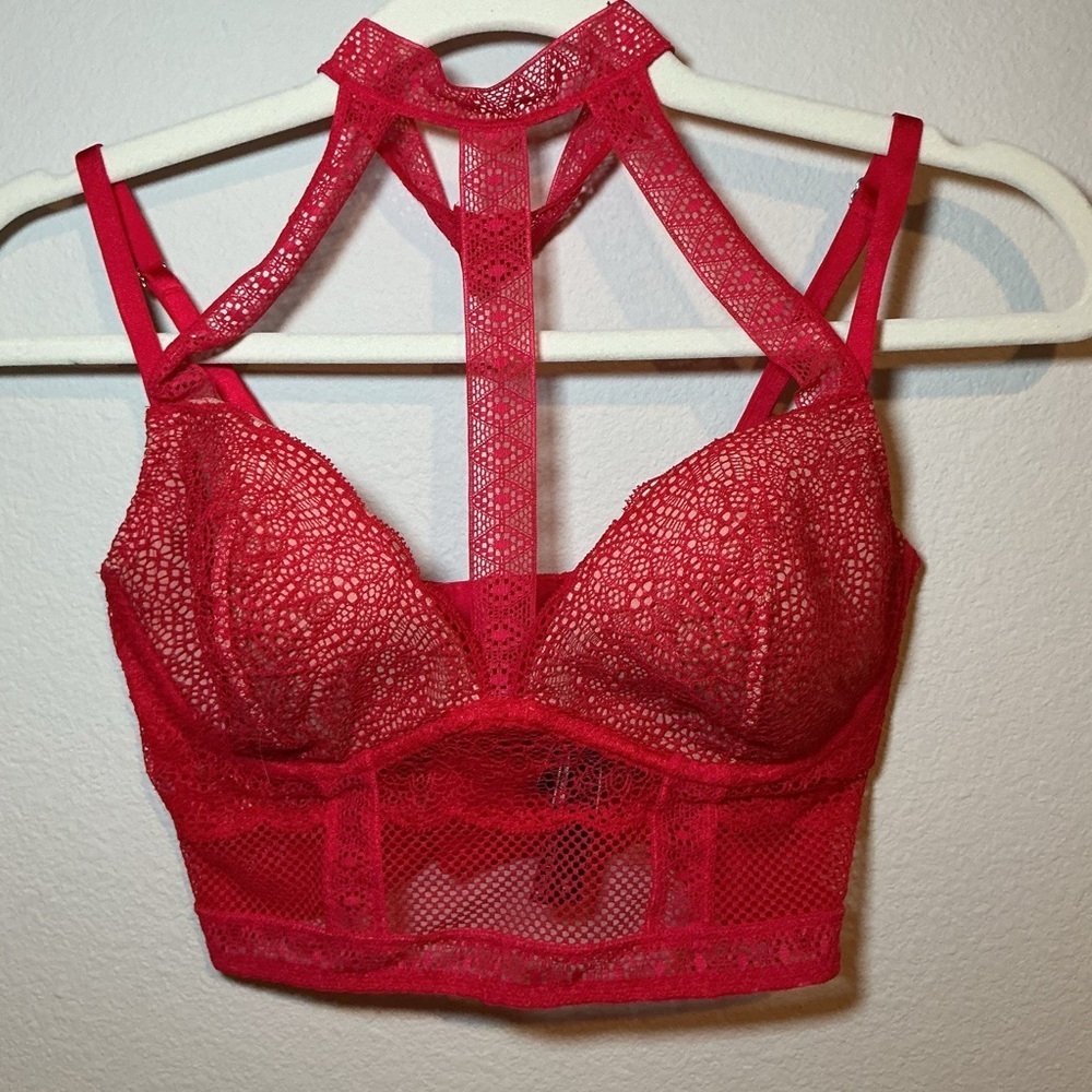 Victoria's Secret Strappy Red Lace Bralette